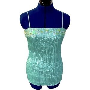 Sweet By Miss Me - Straps - Teal Top With Beading, Rhinestones & Sequins - Small